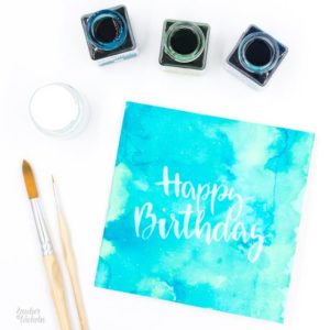 Happy Birthday Brushlettering mit Acrylfarbe