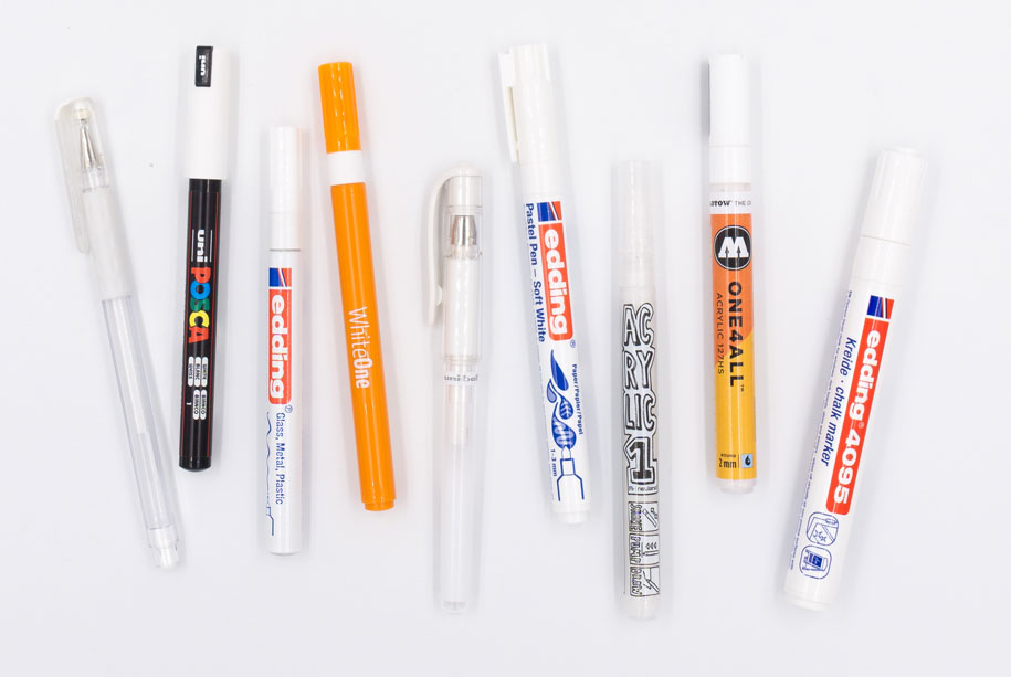 Lettering Stifte: Der große Guide für weiße Stifte auf Kraftpapier, schwarzem Papier, für Glas und für Holz