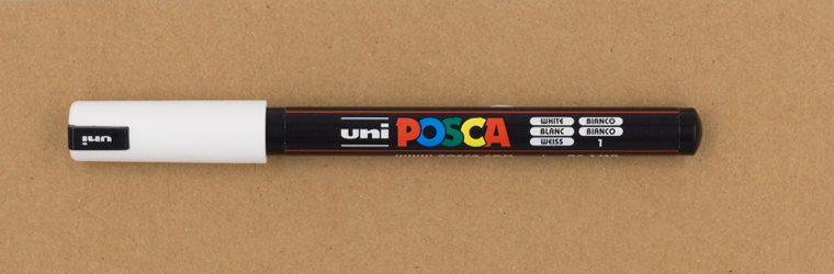 Lettering Stifte Guide weiße Stifte uni POSCA PC-1MR 0,7 mm