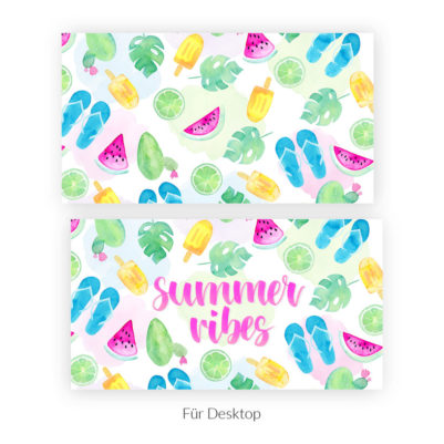 Wallpaper Summer Vibes Aquarell Desktop