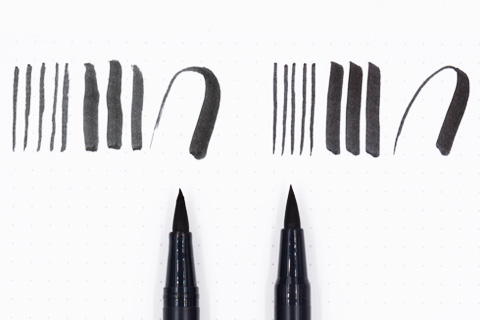 Brush Pen mit ausgefranster Spitze