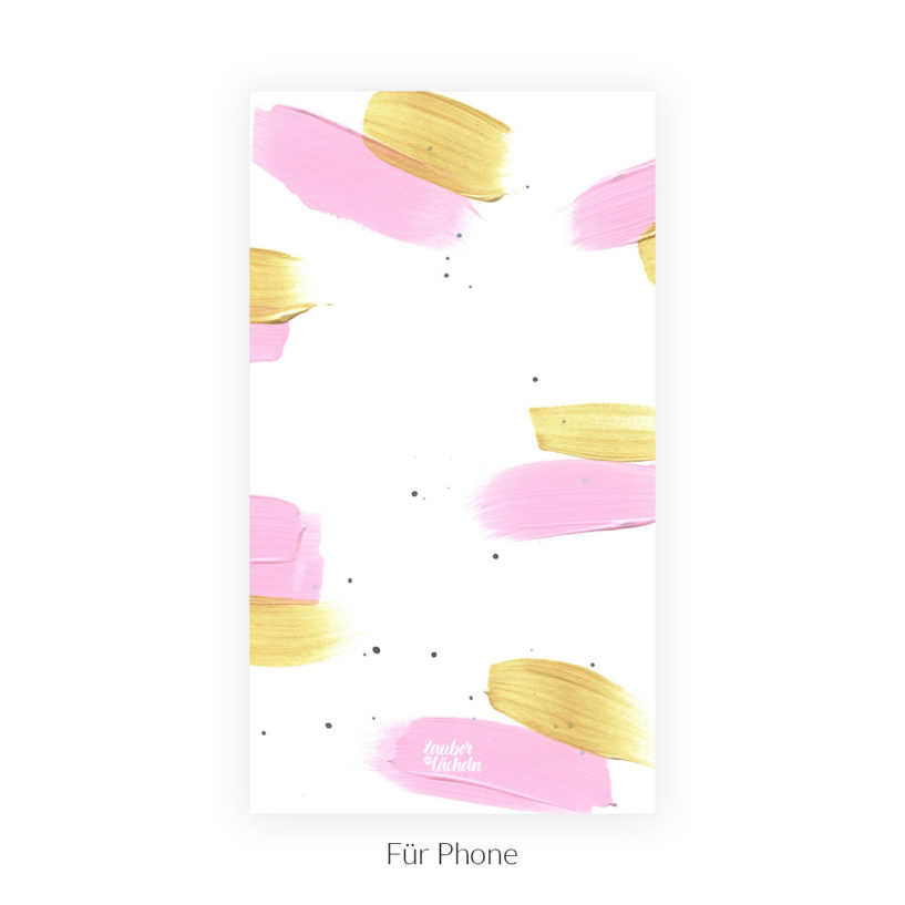 Wallpaper Querstreifen Gold Rosa kostenlos für Phone