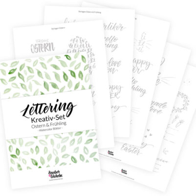 Lettering Vorlagen Kreativ Set Ostern & Frühling Blätter