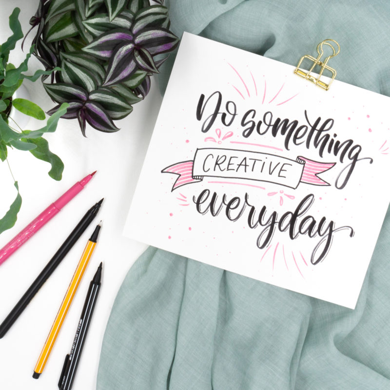 Brush und Handlettering Ideen: Do something creative everyday