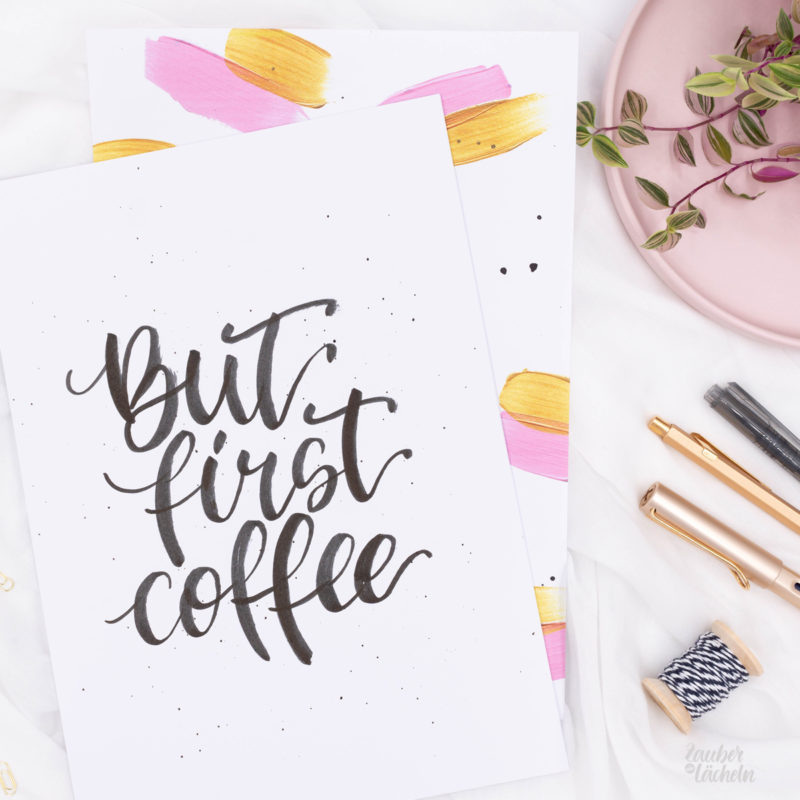 But first coffee Brush Lettering